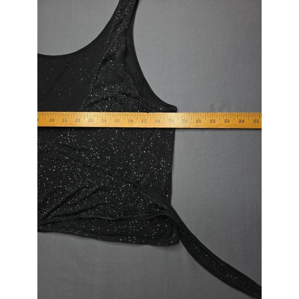 Lululemon Black V-Neck Tie Front Yoga Athletic Cropped Tank Top Womens sz L